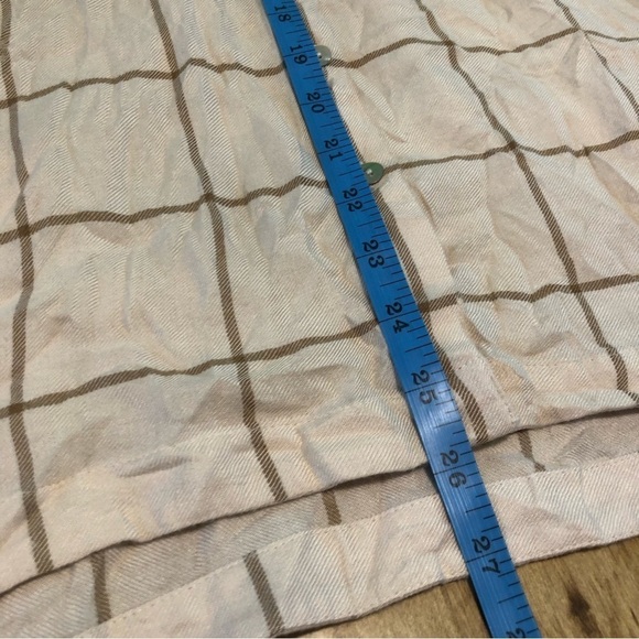 J. Jill Tan Brown Check Button Up Collared Long Sleeve Shirt Womens Size XL - Picture 6 of 8